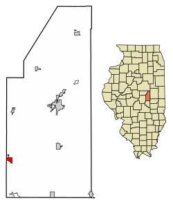 Piatt County Illinois Incorporated and Unincorporated areas Cerro Gordo Highlighted